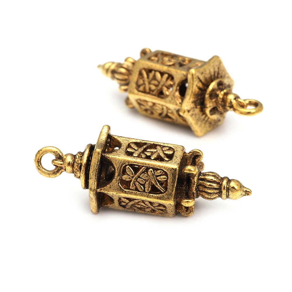 6PCS 35x12MM Antique Bronze Vintage Style Zinc Alloy Lanterns Charms Pendants Jewelry Making Supplies Diy Findings Accessories