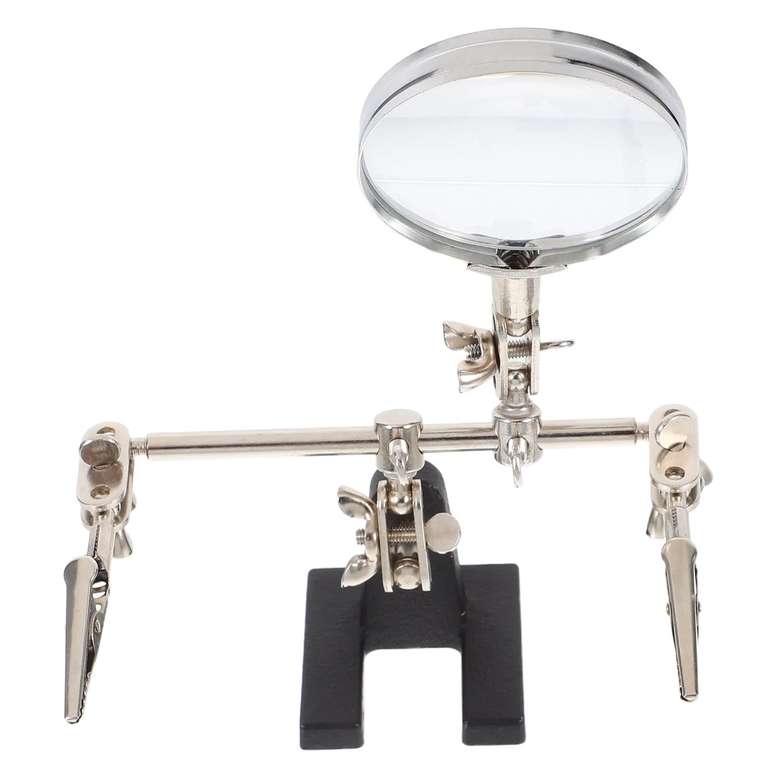 

Heavy Duty Helping Hand Magnifier 60Mm Built-In Magnifying Glass Stable Base Free Hands Tool For Hobbyists Electricians