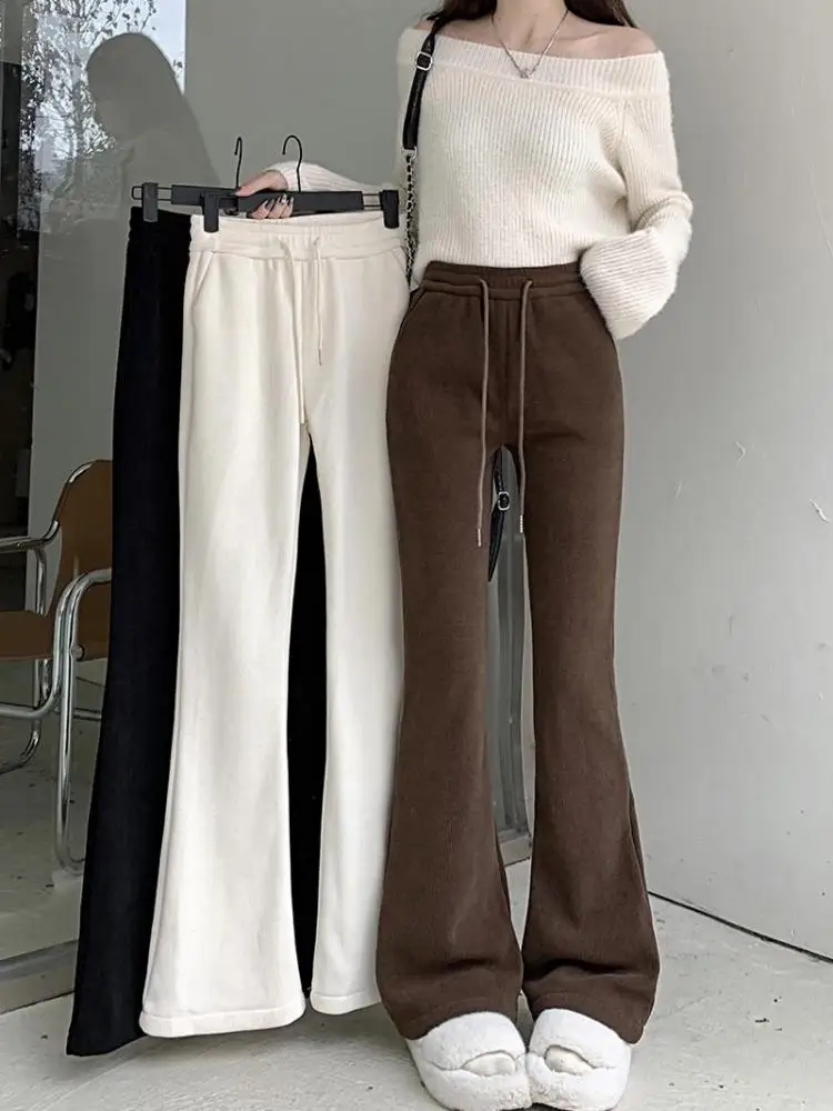 

Women's Autumn/winter New High-waisted Draped Slimming Casual Bell-bottom Pants Micro-flared Sporty Leggings