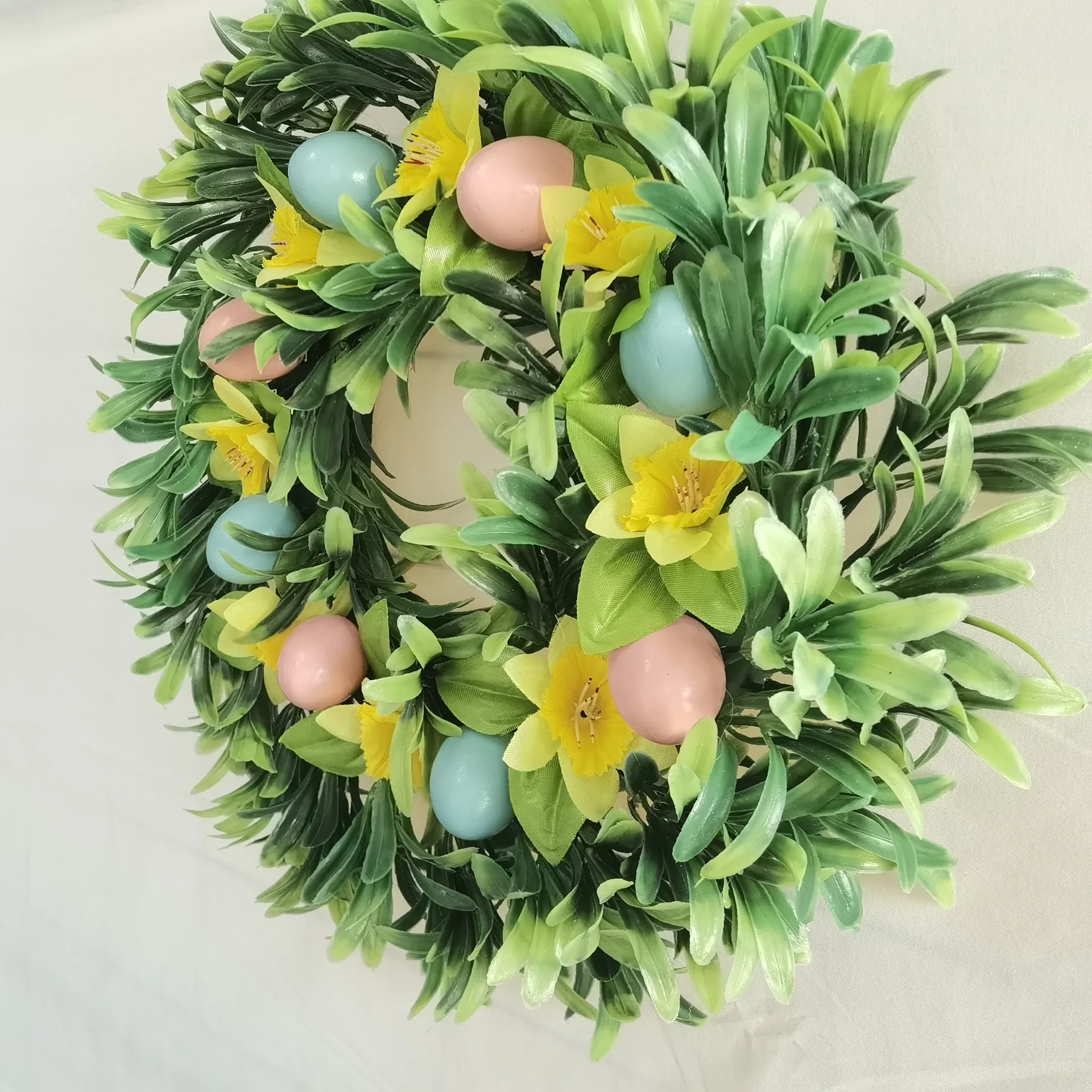 Children's Sunflower Wreath Photo Props Easter Wreath Door Hanging Rattan Egg Pendant Christmas Decorations Baby Accessories image 2
