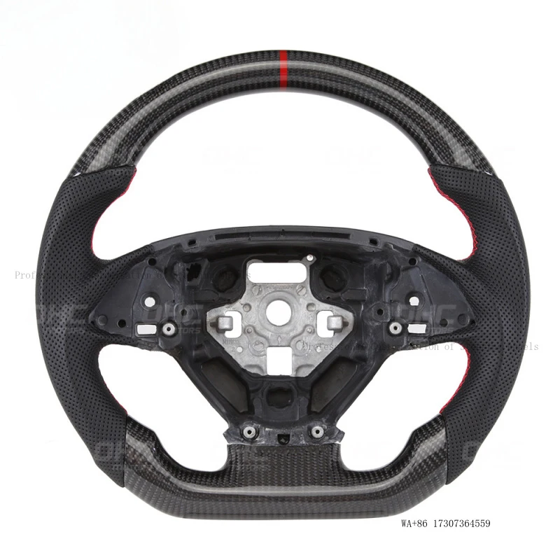 Exclusive for cross-border sales, suitable for 14-19 Corvette C7, carbon fiber steering wheel, black perforated leather