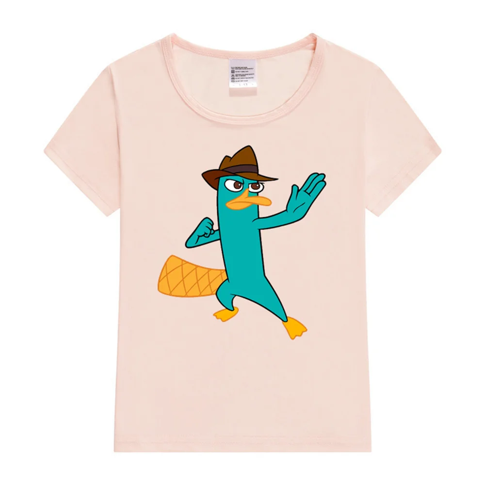 New Boys and Girls T-shirt Short Sleeve Top Perry The Platypus Casual Wear 3T-14T Kids' T-Shirt Boys Tops