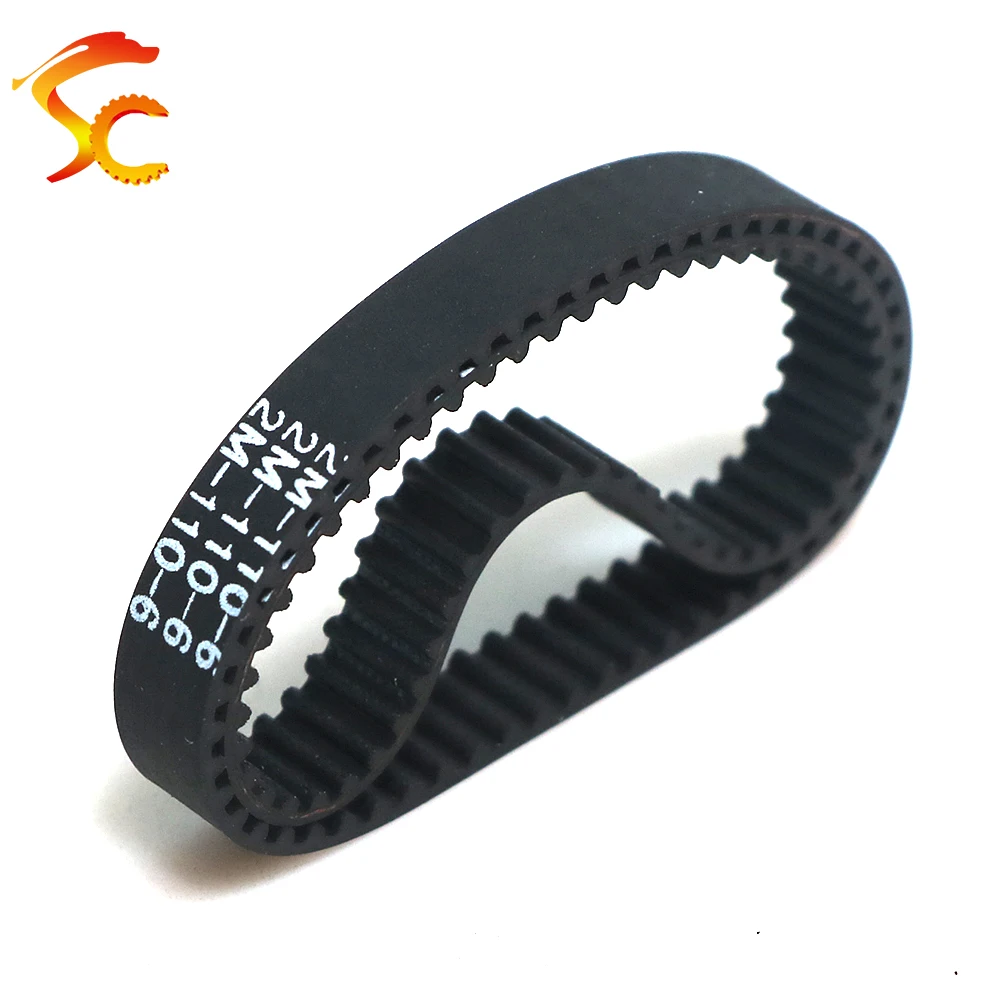 2M GT2 Timing belt Pitch length 110/112/114/116/118 Rubber Arc Tooth Closed Loop Transmission belt width 3/6/9/10 mm