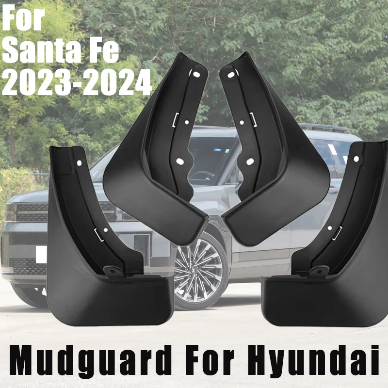 

For Hyundai Santa Fe 2023-2024 Automotive Mudguard Waterproof Prevent Mud Splashing Car Mud Flaps Fender Trim 4pcs Accessories