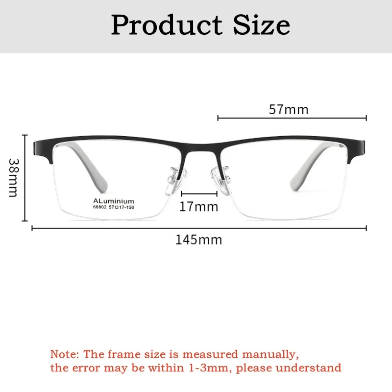 TFTB خفيفة للغاية رجال الأعمال نصف إطار نظارات أنيقة مربع ناضجة وصفة طبية بصرية كبيرة الحجم إطار النظارات 66802 #2