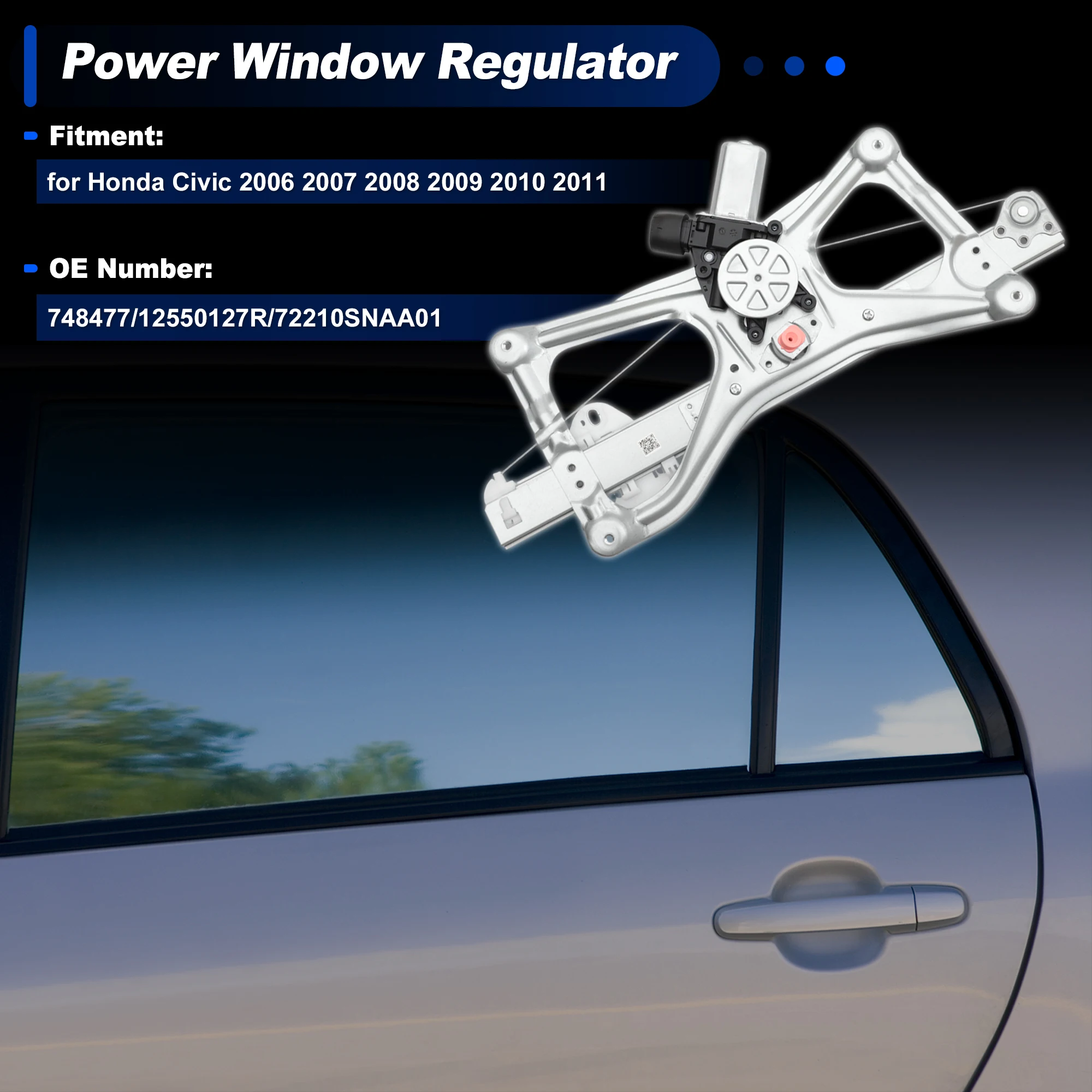 

Регулятор переднего правого электрического стеклоподъемника UXCELL с мотором для Honda Civic 06-11 №748477