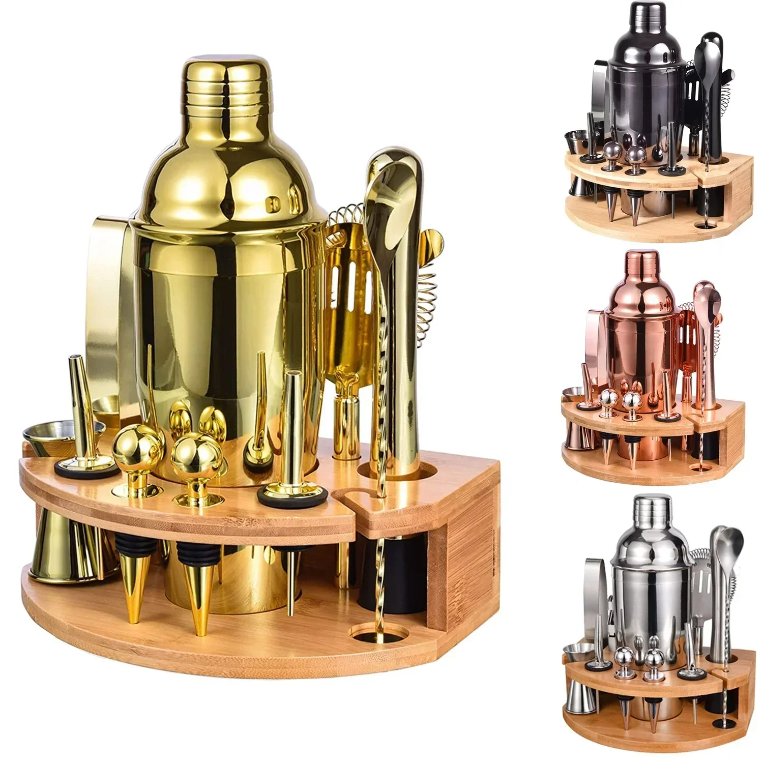 12 Piece Bar Tools Premium Mixology Bartender Kit Cocktail Making Shaker Set Cocktail Gift Set With Stylish Bamboo Stand