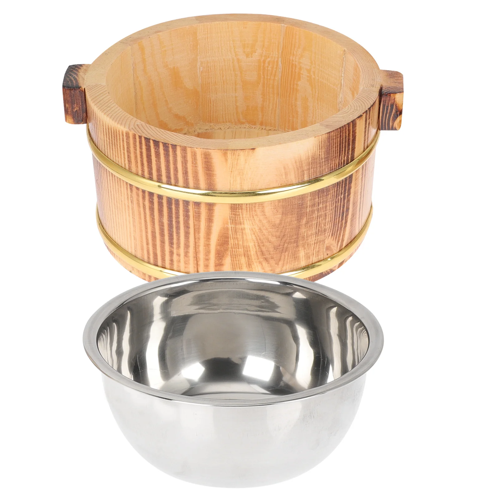 

Wooden Sushi Rice Bucket Multi-Functional Food Storage Container for Home Kitchen Compact Mixing Serving