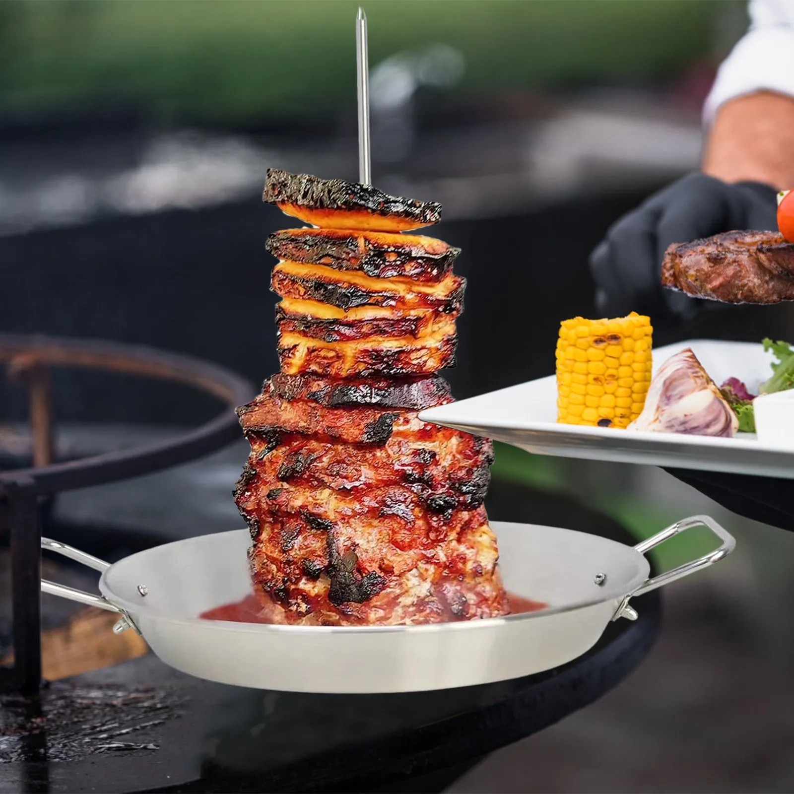 

Bbq Vertical Skewer Skewer For Grill Brazilian Skewers For Home Made Tacos Al Pastor Shawarma Brazilian Churrasco Stainless Tool