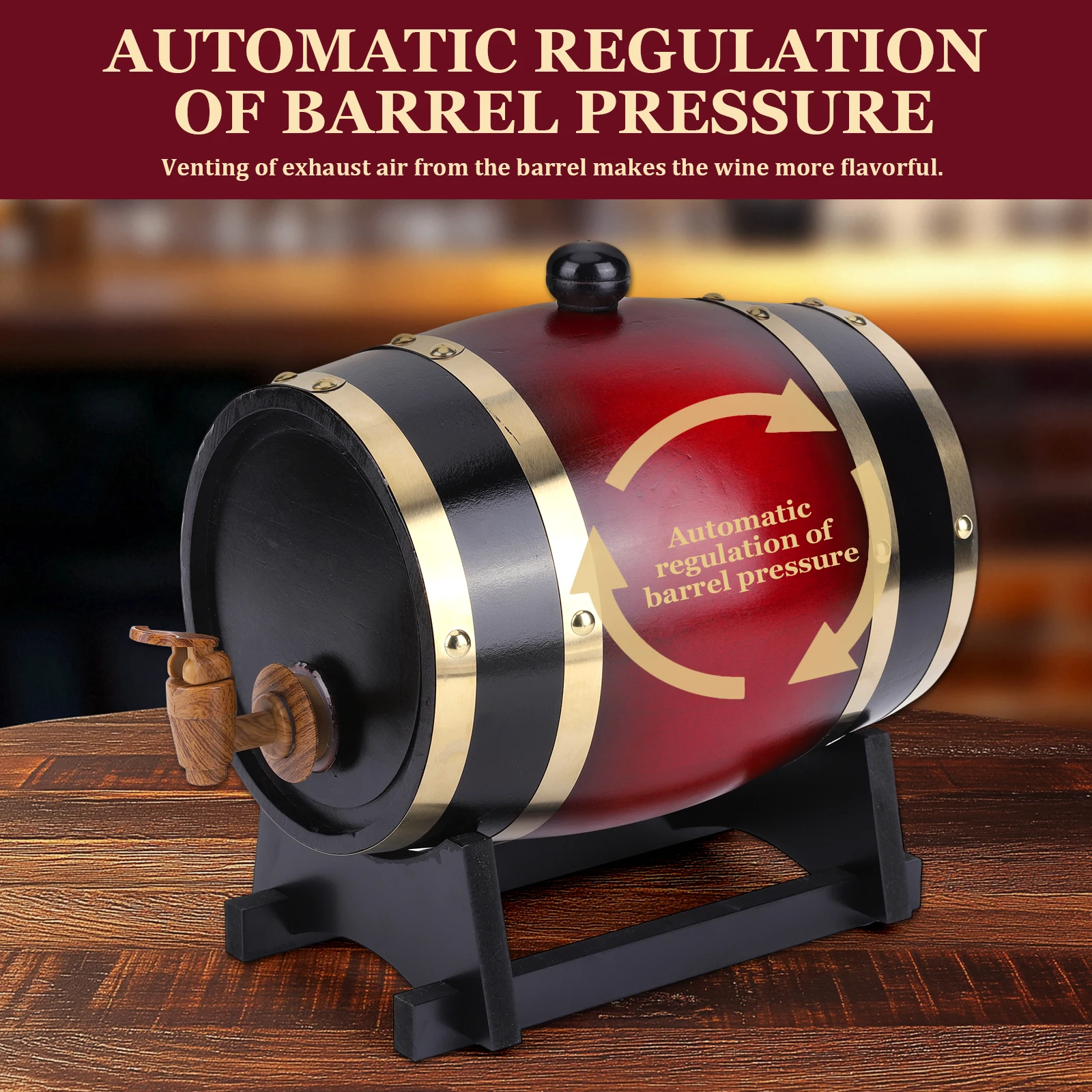 

3L Whiskey Barrel Multi-Purpose Household Wooden Barrels Large Capacity Vintage Beer Brewing Tools Wine and Whisky Bar Supplies