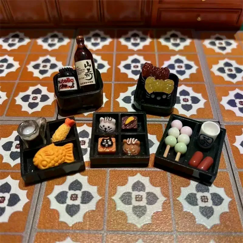Poppenhuis Japanse keuken Voedsel 5-delige set Miniaturen Model Keukenaccessoires Kinderen Fantasiespel Speelgoed Ornament Model Set Geschenken