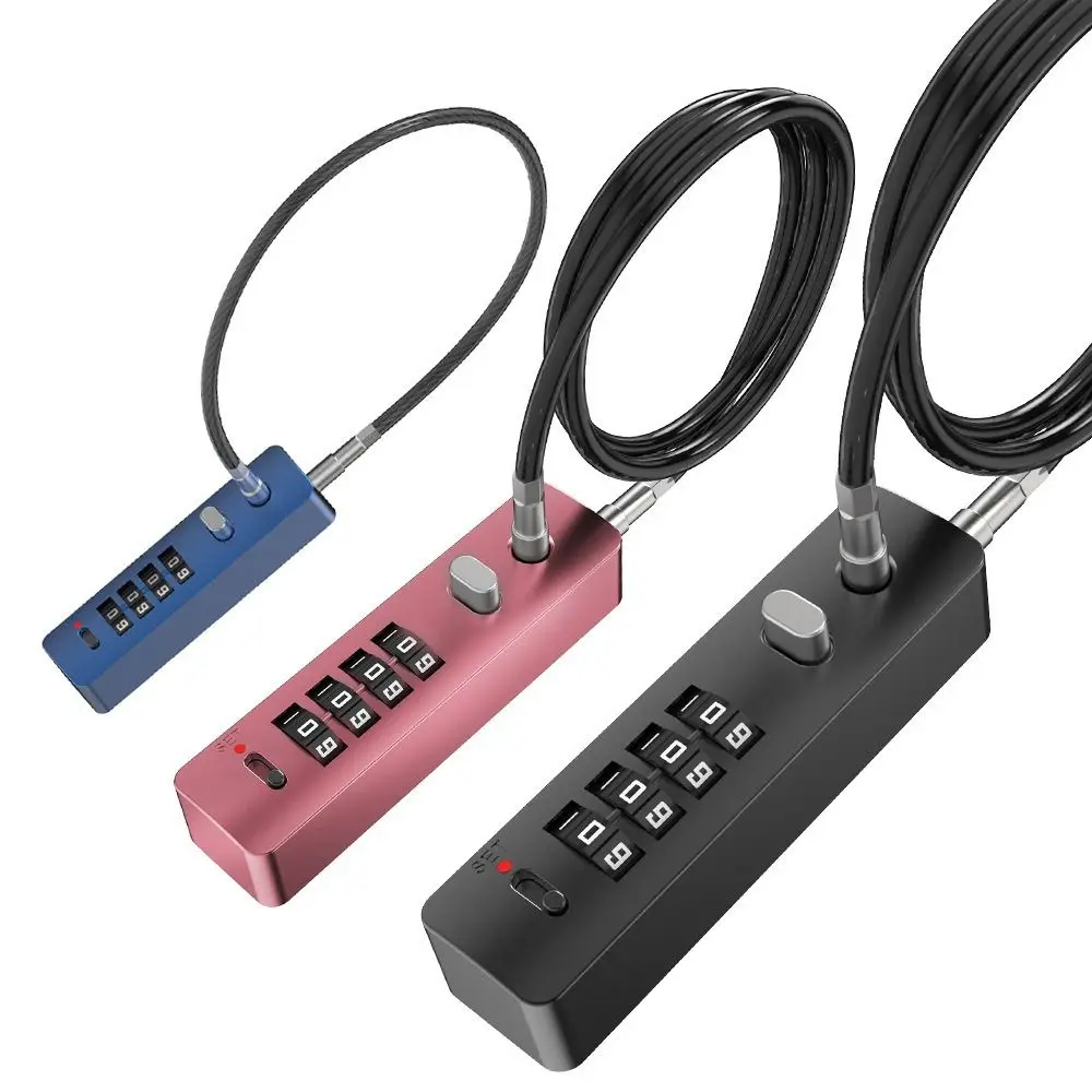Cadeado com senha de combinação de 4 dígitos, à prova d'água, anti-roubo, cabo de bloqueio, corda longa, código reajustável, acessórios de hardware para armário de porta