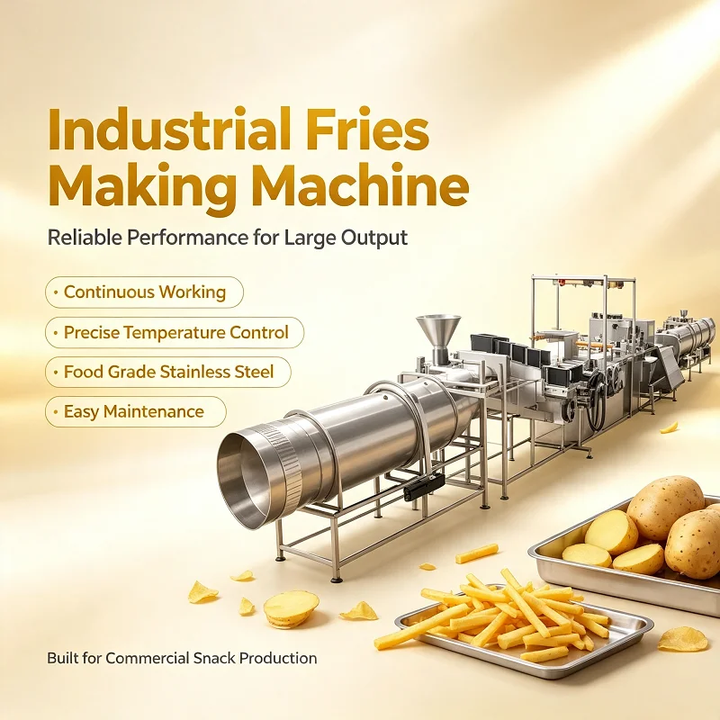 Fries Processing Line, PLC Auto Cutting & Frying, 2000kg/h with Oil Filter, for Frozen Snack Plant