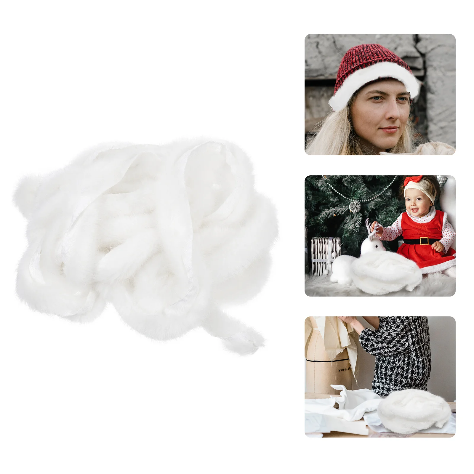 

1pc Faux Trim Long Artificial Ribbon For Diy Christmas Tree Decor Chinese Style Hat White Trim Han Fu Craft Supply Handicraft