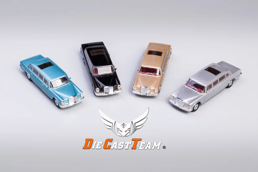 DCT 1/64 Mercedes-Benz Pullman 600 (W100) LWB Limuzyna Samochód Odlew Metalowy Model Auta Zabawki Prezent Świąteczny dla Dzieci Chłopców