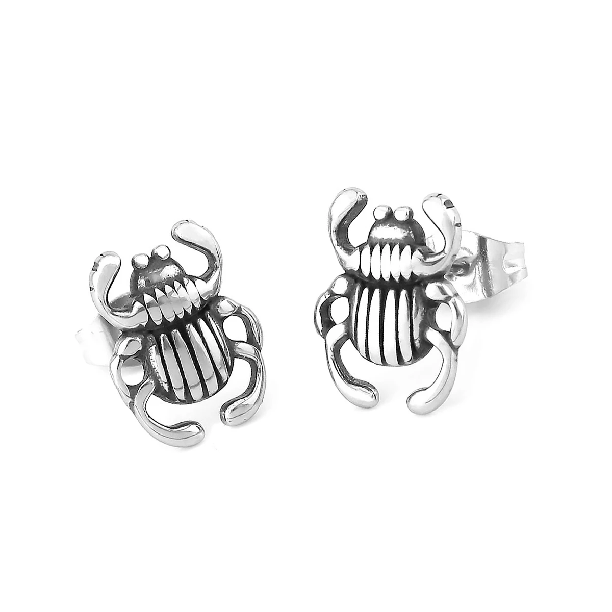 Punk Spider Animal Stud Earrings Men Women Stainless Steel Fashion Daily Earrings Vintage Hip Hop Gift Party Jewelry view 6
