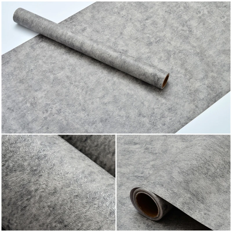 Wallpaper Self-adhesive Paper Industrial Wind Bedroom Clothing Store Gray Micro-cement Waterproof Wallpaper