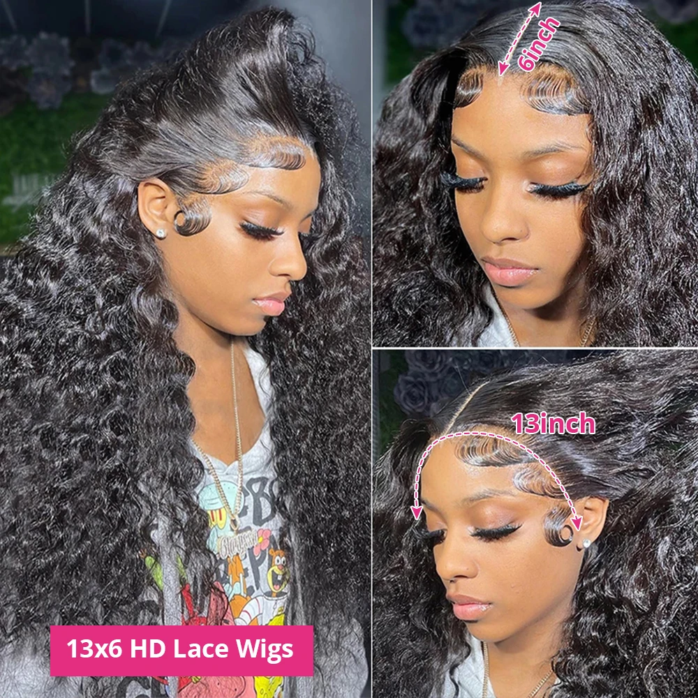 30 40 Inch Deep Wave 13x6 Hd Lace Front Human Hair Wig 13x4 Water Wave Lace Wig 360 Curly Preplucked Lace Frontal Wigs For Women