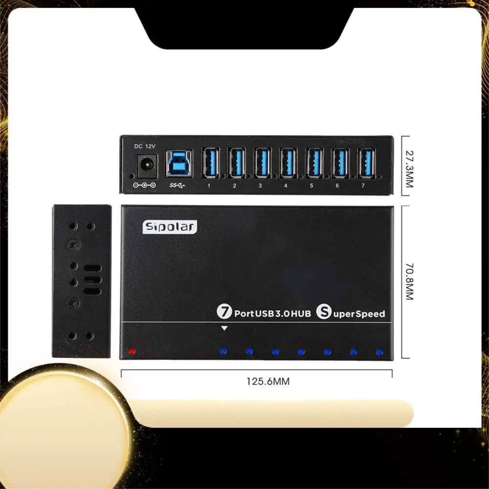 

SIPOLAR 1.0Metre 7-Port USB 3.0 Hub Power Supply Simultaneously Use Hard Drive USB3.0 Splitter For Laptop,US Plug