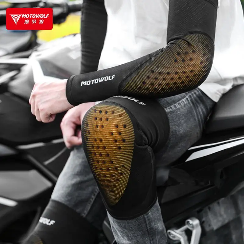

Motorcycle Knee Pads Anti-fall Riding Protective Gear Sun Protection Breathable Knight Equipment Elbow Pads Men Women Knee Guard