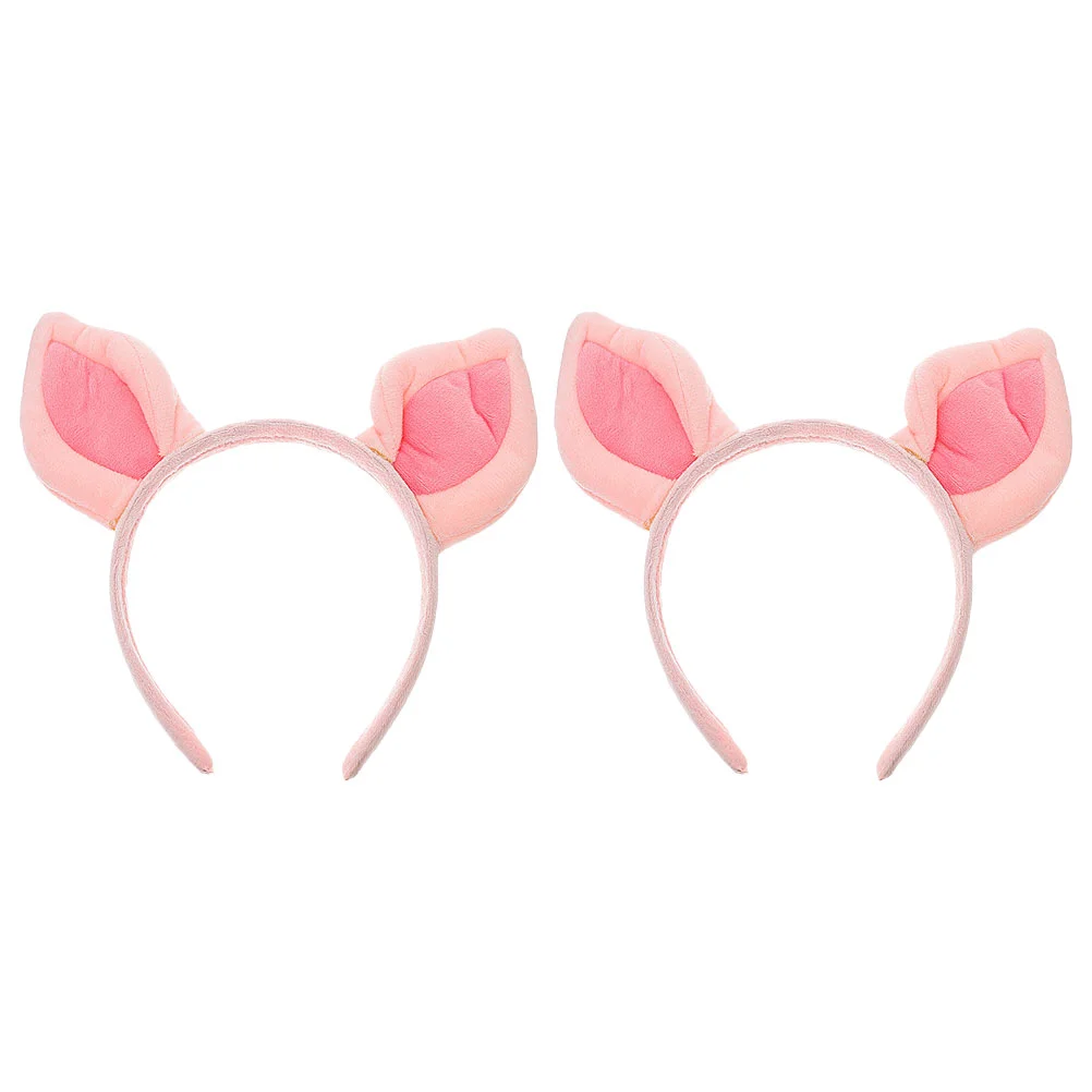 

2 Pcs Pink Pig Ears Headband Women Headbands Animal Easter Cute for Teen Girls Halloween Headpiece