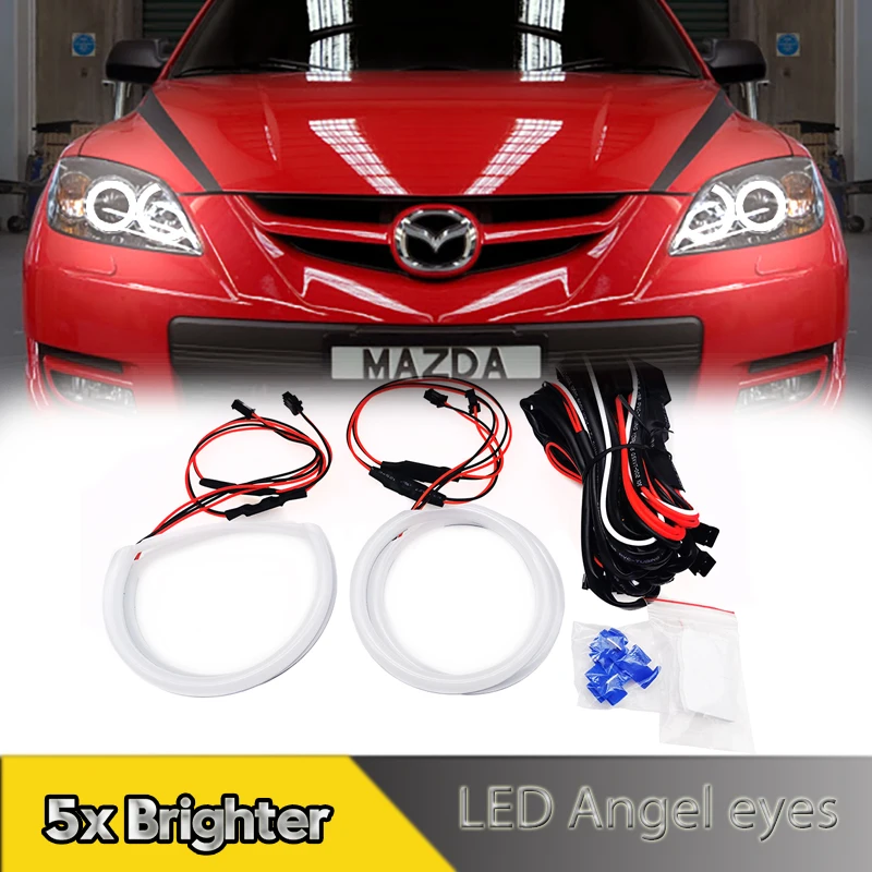 

4Pcs For Mazda 3 2004-2009 Mazda6 2002-2008 LED Angel eyes Kit Halo Rings Cotton Light DRL Daytime Running Lamps Car Accessories