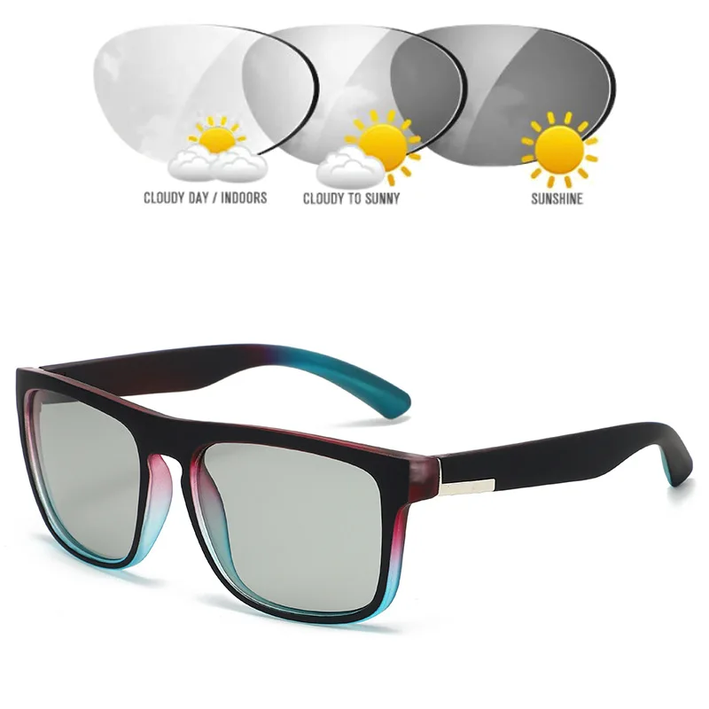 جديد الاستقطاب مربع النظارات الشمسية النساء الرجال نظارات شمسية الإناث النظارات المستديرة اللون تغيير عدسة للذكور الإناث النظارات