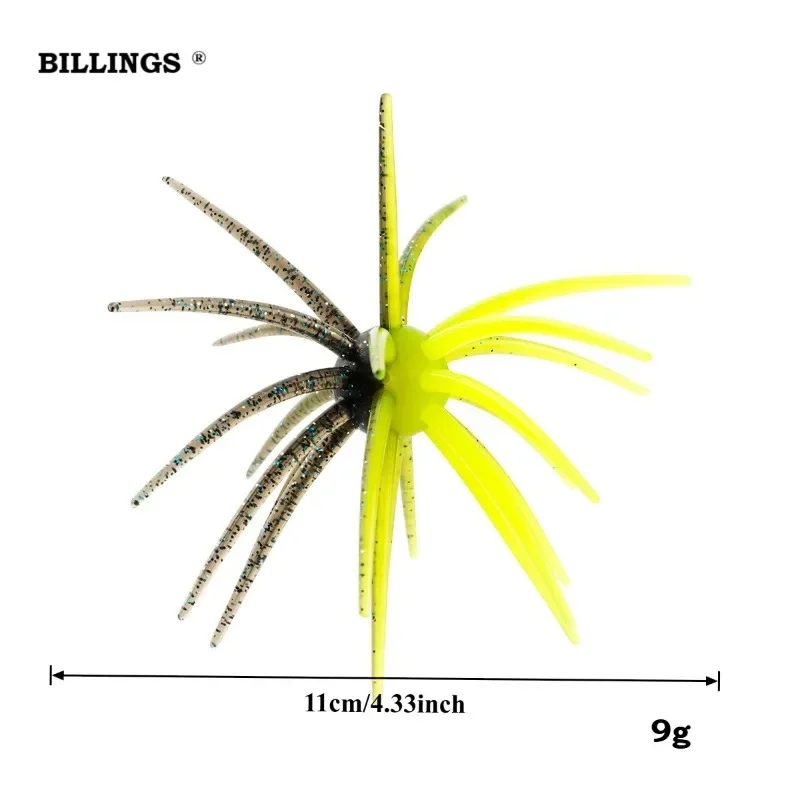 Billings 2 Stück schwimmende Seeigel-Weichköder, 11 cm/9 g, simulierte Seeigel-Köder aus weichem Silikon für Brassen, Hecht, Barsch, Mandarinengarnelen – Detail 2