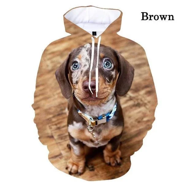 Autumn and Winter 3d Dachshund Dog Animal Print Hoodie Men Women Unisex Cool Fashion Long-sleeved Hoodies Sweatshirts Pullover