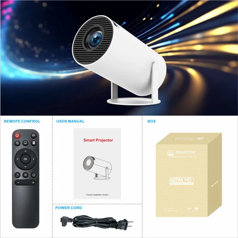 DITONG hy300 pro Projector 4K Android11 Dual Wifi6 260ANSI BT5.0 1080P 1280*720P HD Home Cinema Outdoor draagbare Projector