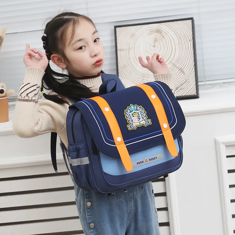 New Horizontal Version Children's Backpack Kindergarten Cartoon Large Capacity Schoolbags with Fashionable Contrast Color Bags