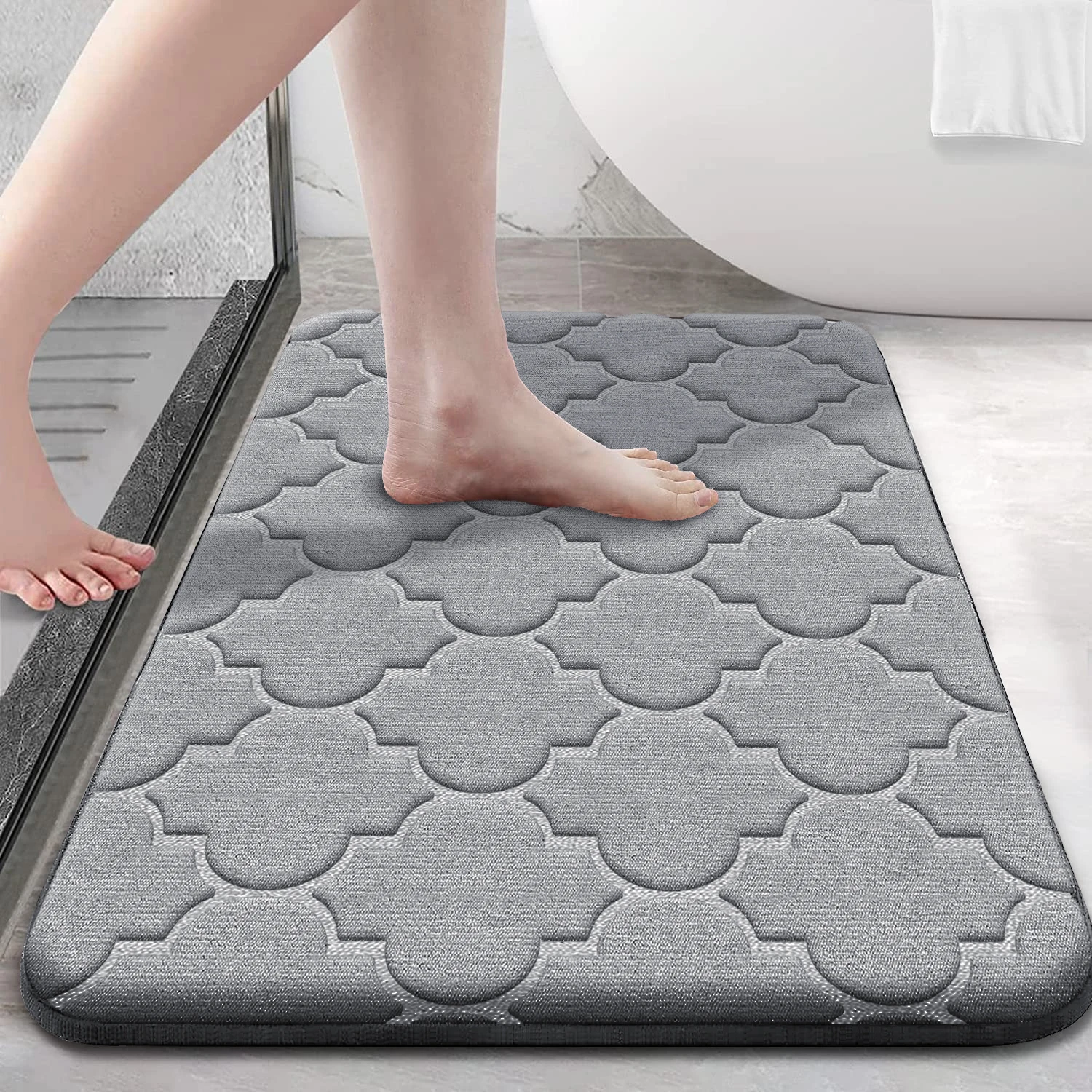 Memory Foam Bathroom Rug Anti-slip bathroom mat ultra Soft floor mat Non-Slip Water Absorbent and Machine Washable