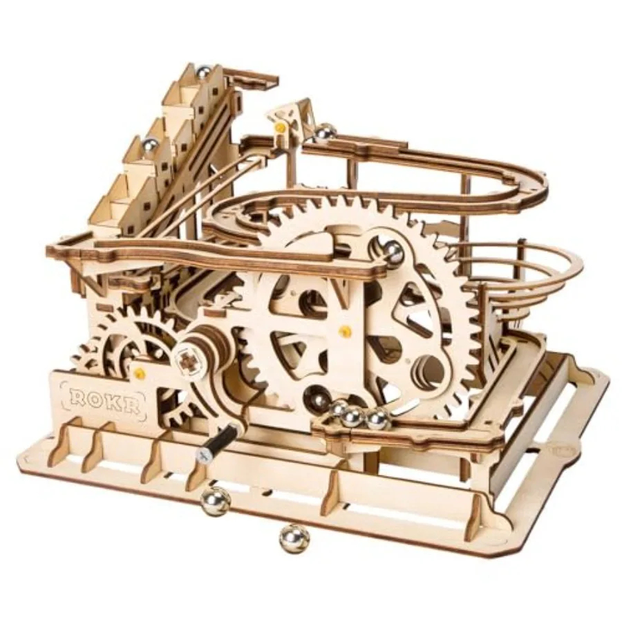 Rompecabezas 3D de Madera: Set de Pista de Canicas - Kit de Modelo Mecánico para Adultos, Juguetes de Montaña Rusa DIY, Regalos para Adultos, Parque de Canicas