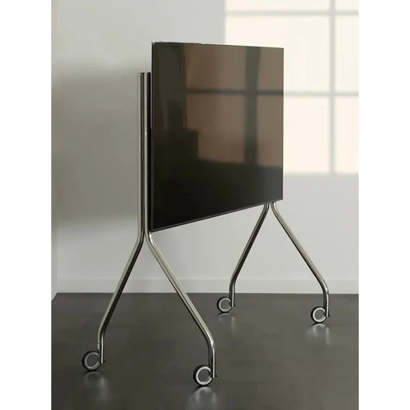 Mobile TV Stand with Wheels 90x50x120cm Dual Steel Rolling Cart for 40-65