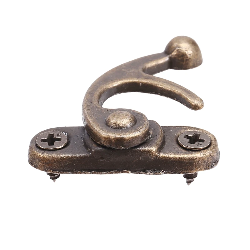 ABSJ-20PCS โทนสีบรอนซ์โบราณขวา Latch Hook Hasp Horn ล็อคไม้กล่องเครื่องประดับ Latch Hook Clasp