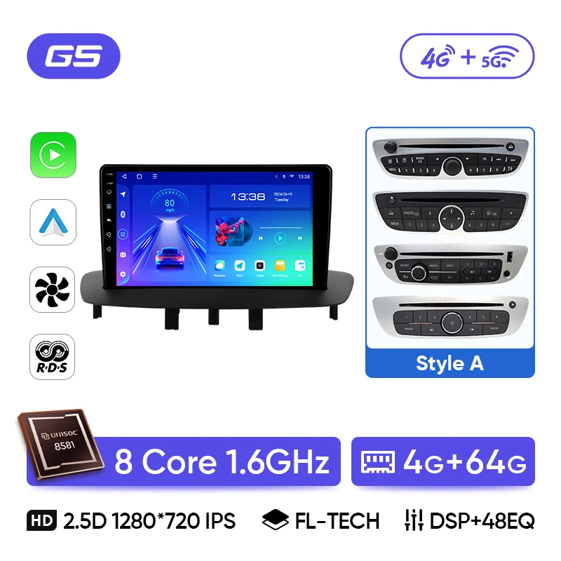 Ainavi Autoradio Voor Renault Megane 3 Fluence Samsung SM3 2008-2014 Draadloze Carplay Android Auto Multimedia Stereo 2 Din