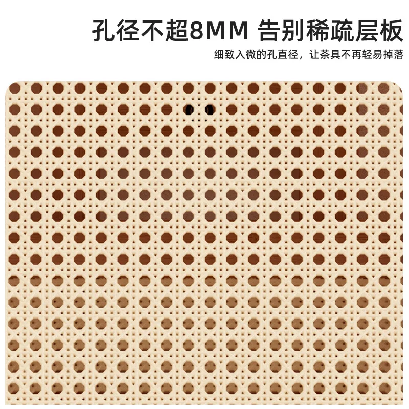 Multi-layer Desktop Storage Rack Ladder Style Artistic Rattan Material Stationery Supplies High Density Storage Shelf