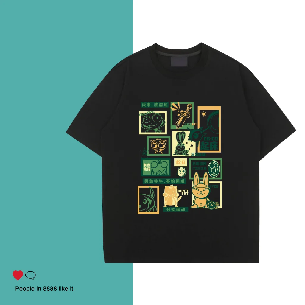 

Men T-Shirts 2023 Summer 100 Cotton Men's Clothing Cartoon pattern Print T Shirt Sporty Oversized men High Quality Tshirt