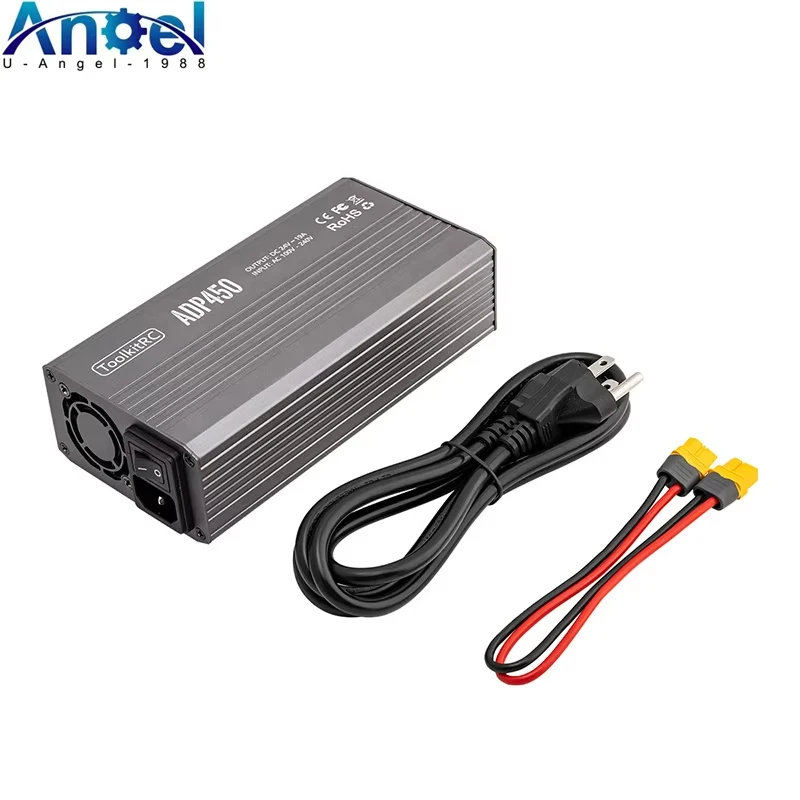 

ToolkitRC ADP450 Power Supply Adapter 450W XT60 output 24V19A AC input 100V-240V for ToolkitRC M8D M6D M8P M9 Battery Charger