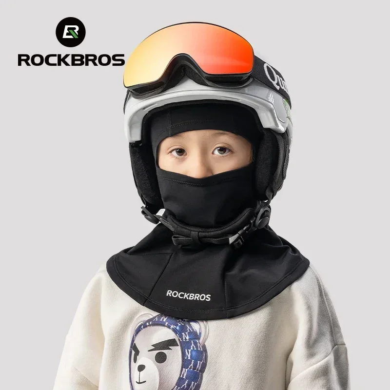 ROCKBROS Children‘s Winter Cycling Caps Riding Face Cover Windproof Outdoor Hiking Warm Neck Face Breathable Bike Hat Balaclava image 4
