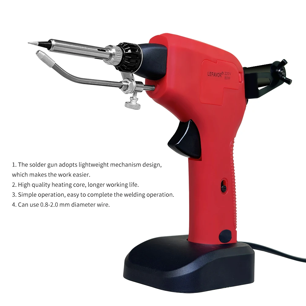 80W Tin Electric Soldering Iron Gun Hand-Held Internal Rapid Heating Automatic Send Tin Professional Home Welding Repair Tool