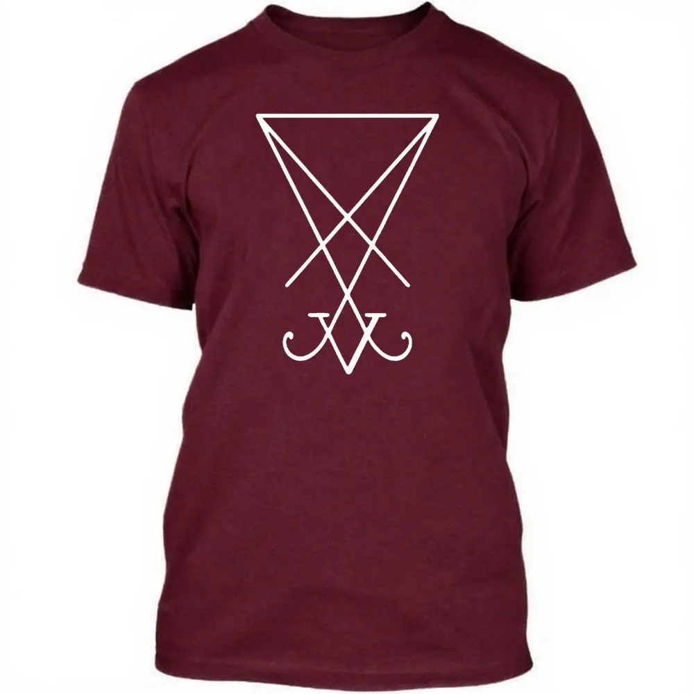 Lucifer Sigil T-Shirt Funny T Shirt Satan Occult Religion Fashion Horror Devil Gothic Men Sweatshirt High Quality Cotton Clothes