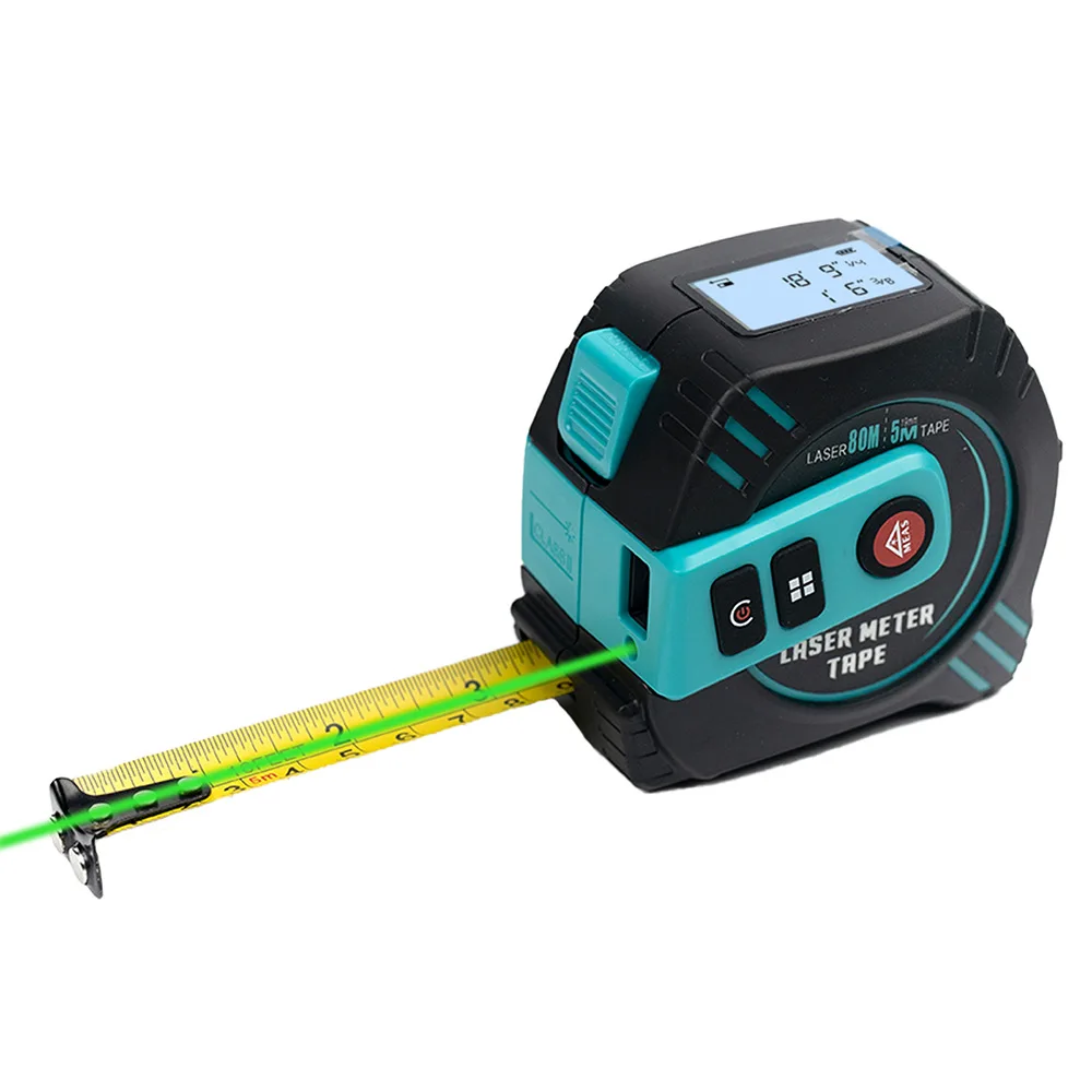 Green laser tape measure 80m rangefinder 2-in-1 rechargeable tape measure 5m