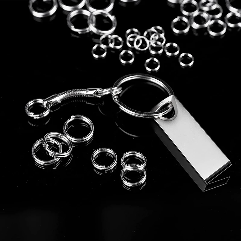 100pcs Stainless Steel Double Loop Jump Rings Mini Connector For DIY Key Rings Keychains Necklace Bracelet Crafts Jewelry Making