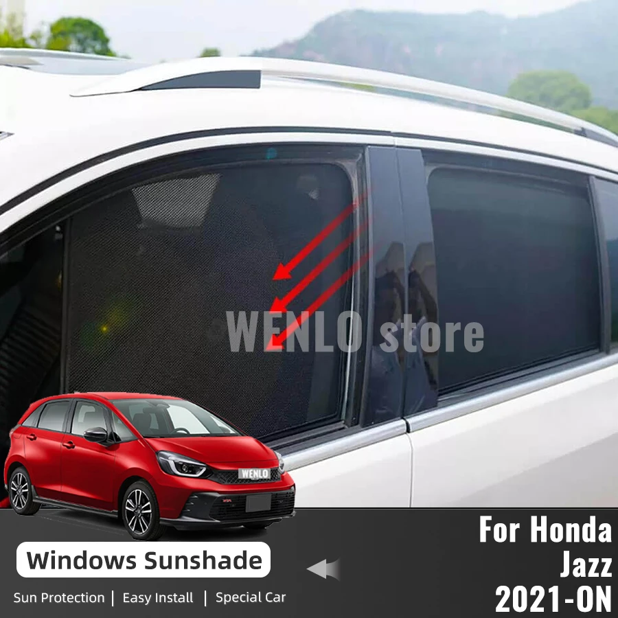 

For Honda Fit Jazz GR GS 2020-2023 Side Window Sun Shade Visor Magnetic Car Sunshade Front Rear Windshield Frame Curtains Shield