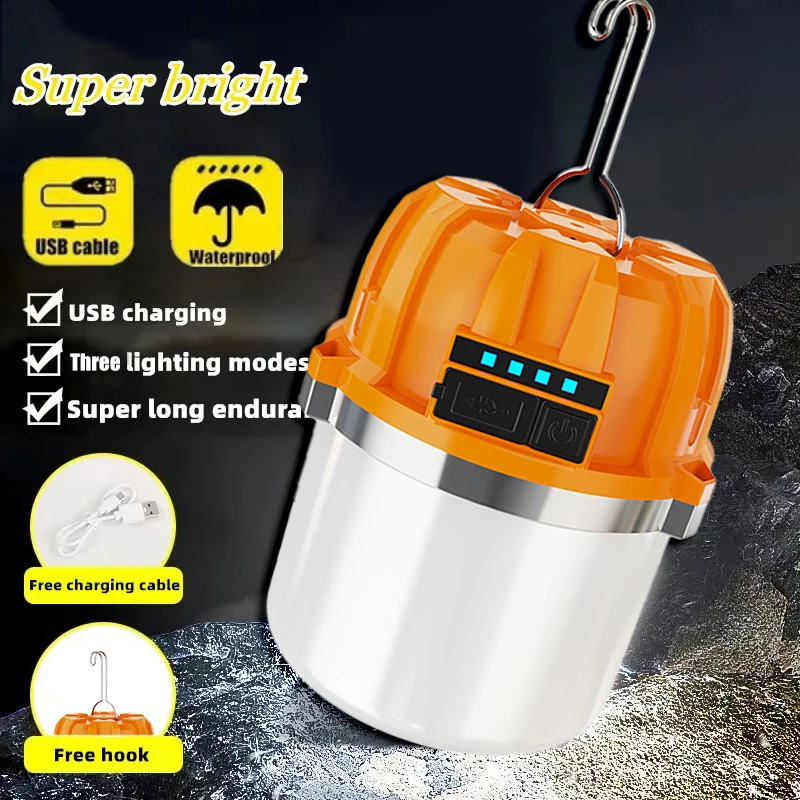 

Portable USB Rechargeable LED Camping Lights Outdoor Emergency Lamp Bulb High Power Lamp Bulb Battery Lantern BBQ Tents Light