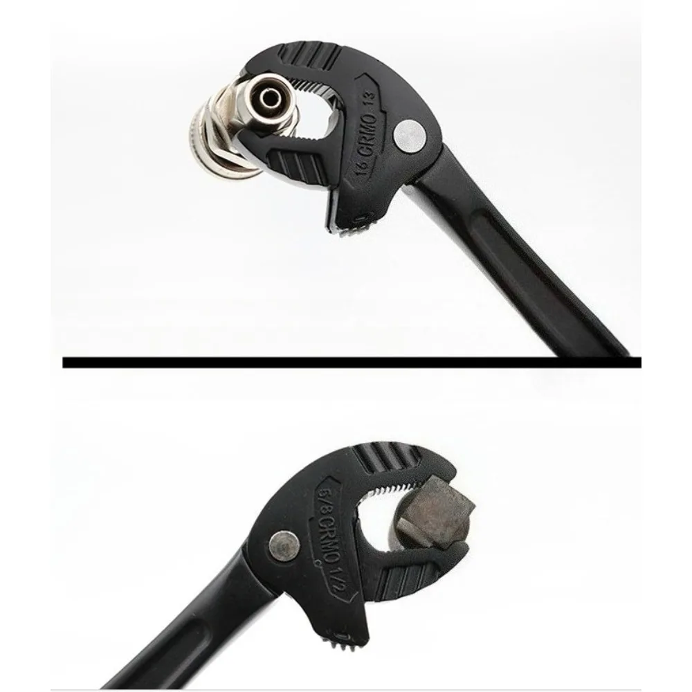 Industrial-Strength Black Crab-Claw Ratcheting Wrench: Exceptional Performance, Rapid Adaptability, Versatile Functionality