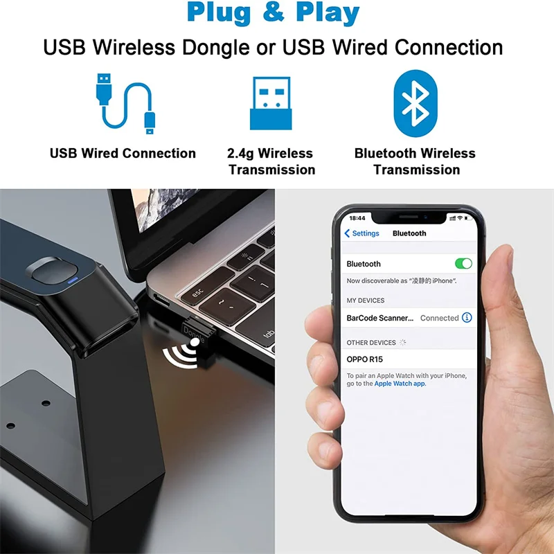 Imagem -06 - Jooytec-wireless Barcode Scanner 1d 2d Leitor Bluetooth Design Destacável Laptop Computadores Caixa Iphone Ipad Android