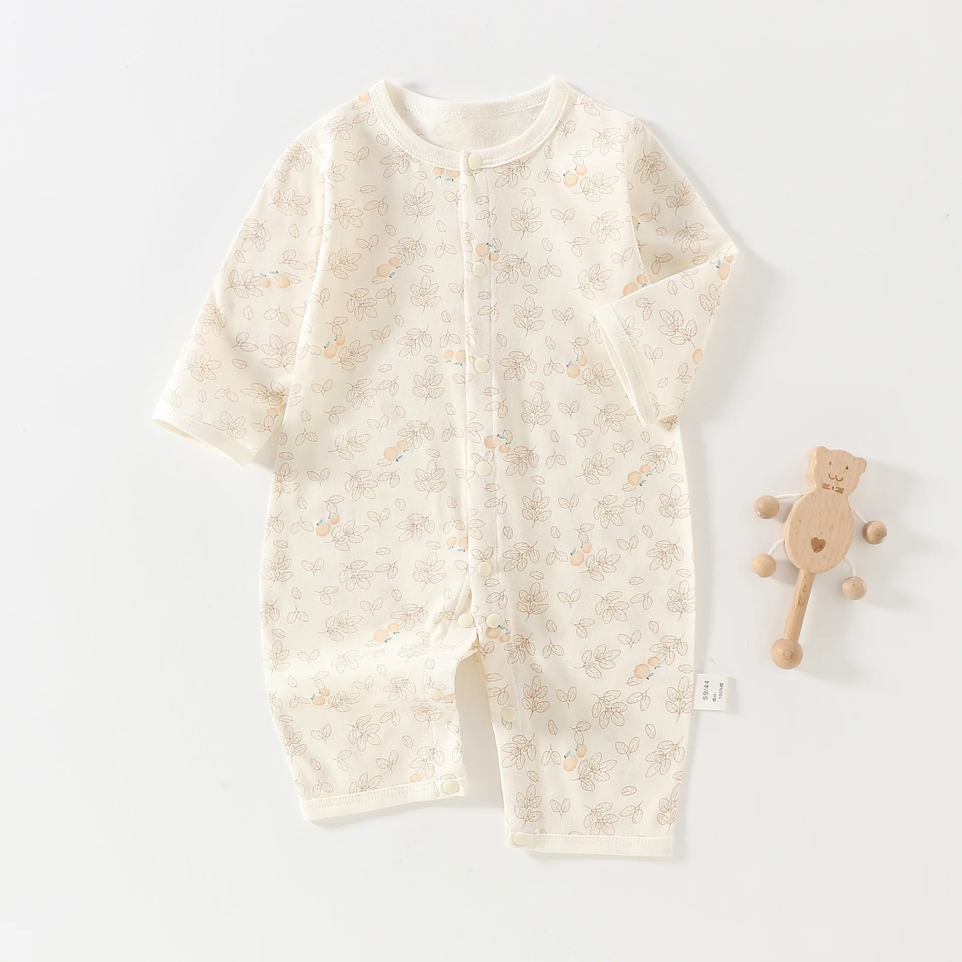 0-18 Summer Ultra-thin Jumpsuit Cartoon Pattern Pure Cotton Boys' Short Sleeved Jumpsuit Girls Breathable Baby Crawling Suit