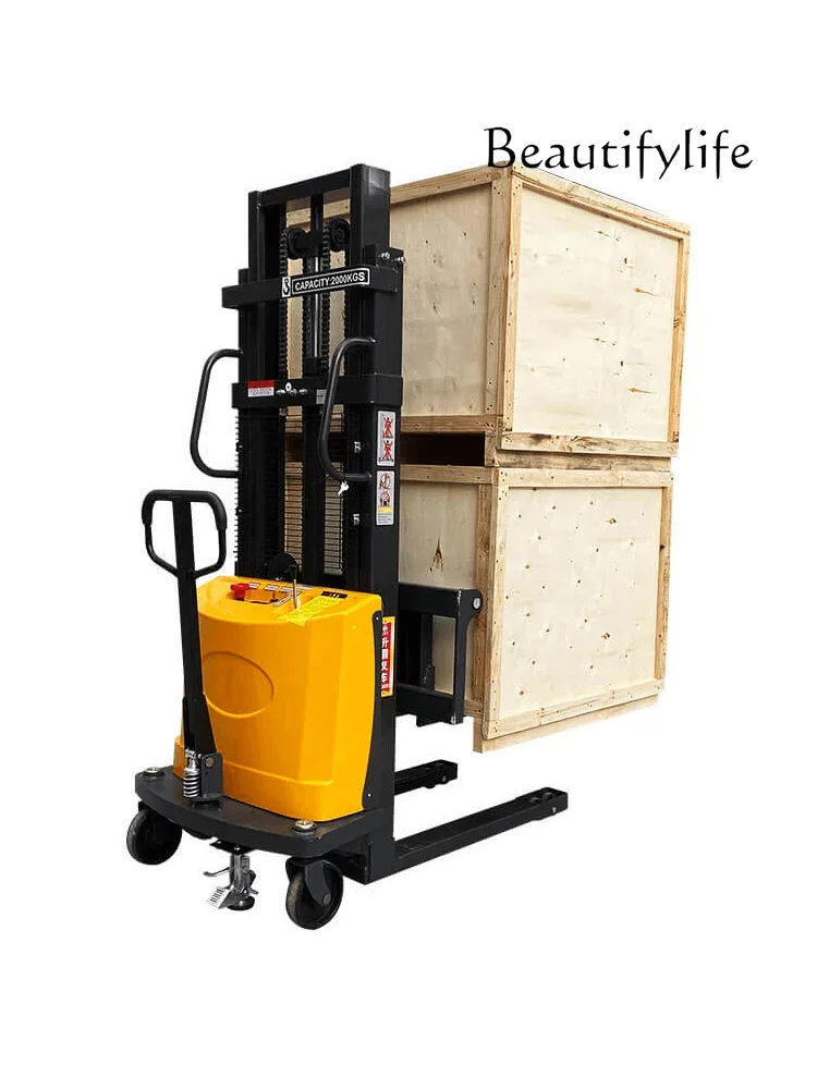 Semi-electric forklift Small stacker Hydraulic lift Loading and unloading truck